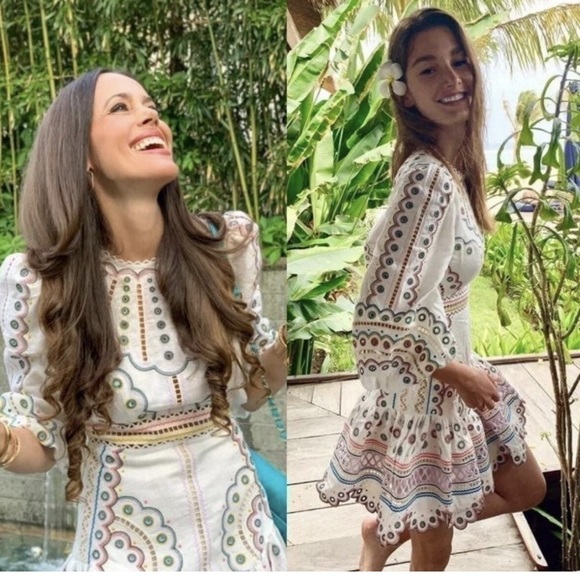 Zimmermann Multicolor Embroidered Long Sleeve Dress - Picture 1 of 12